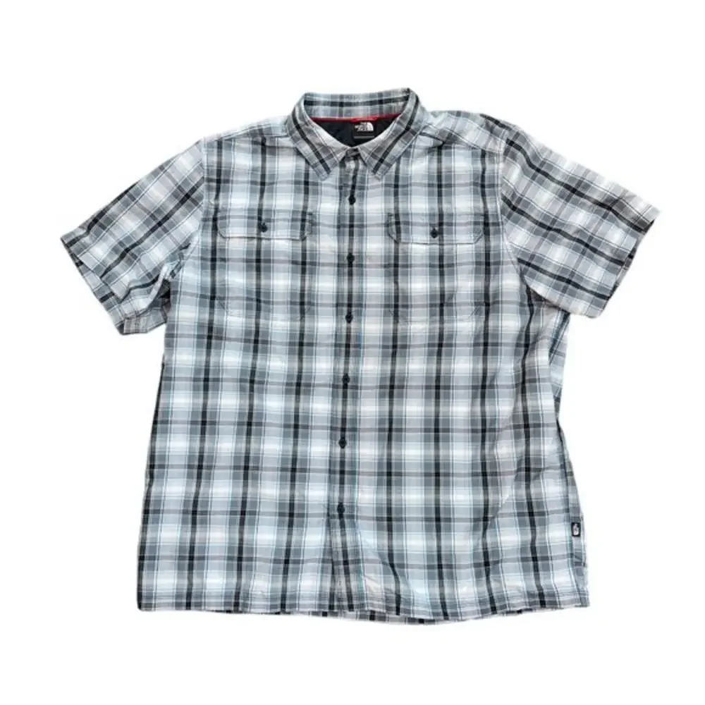 Men's North Face Short‎ Sleeve Button Up Plaid Shirt XL